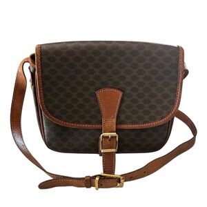 Vintage Rare Medium Celine Macadam Crossbody Bag